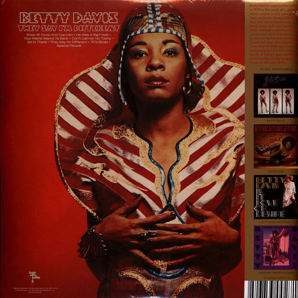 Betty Davis - They Say I'm Different Black Vinyl Edition