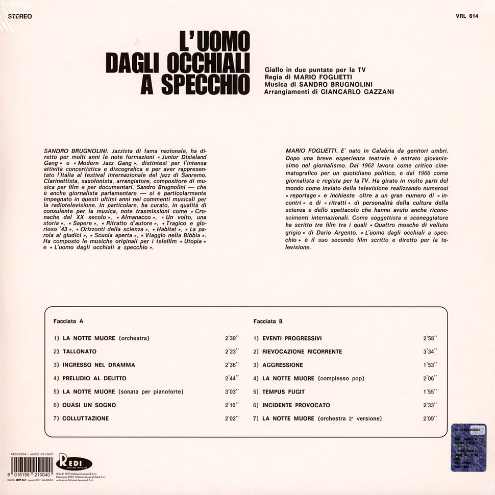Sandro Brugnolini - OST L'uomo Dagli Occhiali A Specchio Record Store Day 2022 Clear Vinyl Edition
