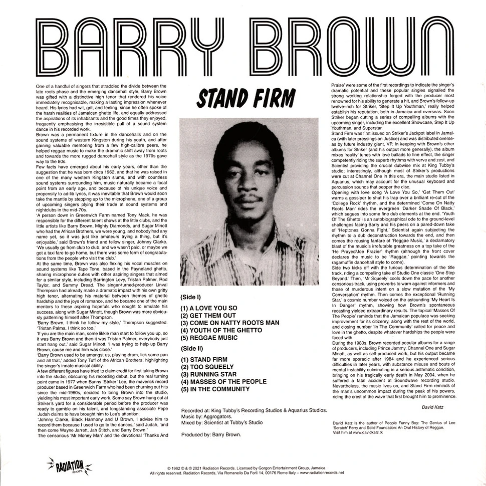 Barry Brown - Stand Firm