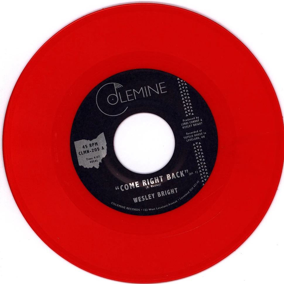 Wesley Bright - Come Right Back Red Vinyl Edition