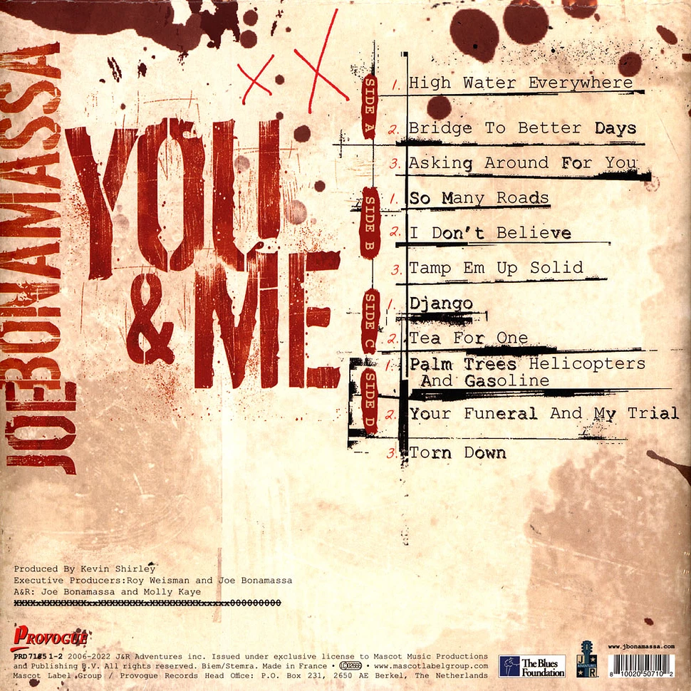 Joe Bonamassa - You And Me Remastered Orange Vinyl Edition