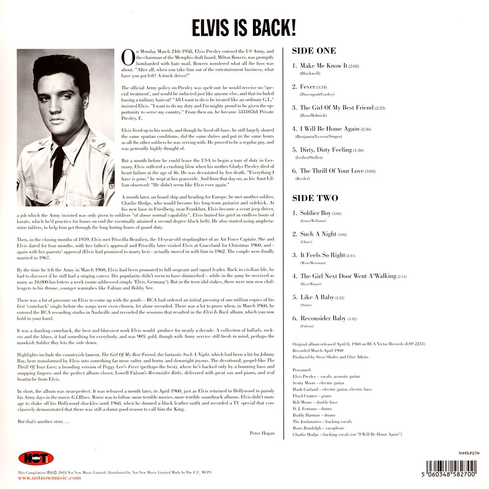 Elvis Presley - Elvis Is Back!