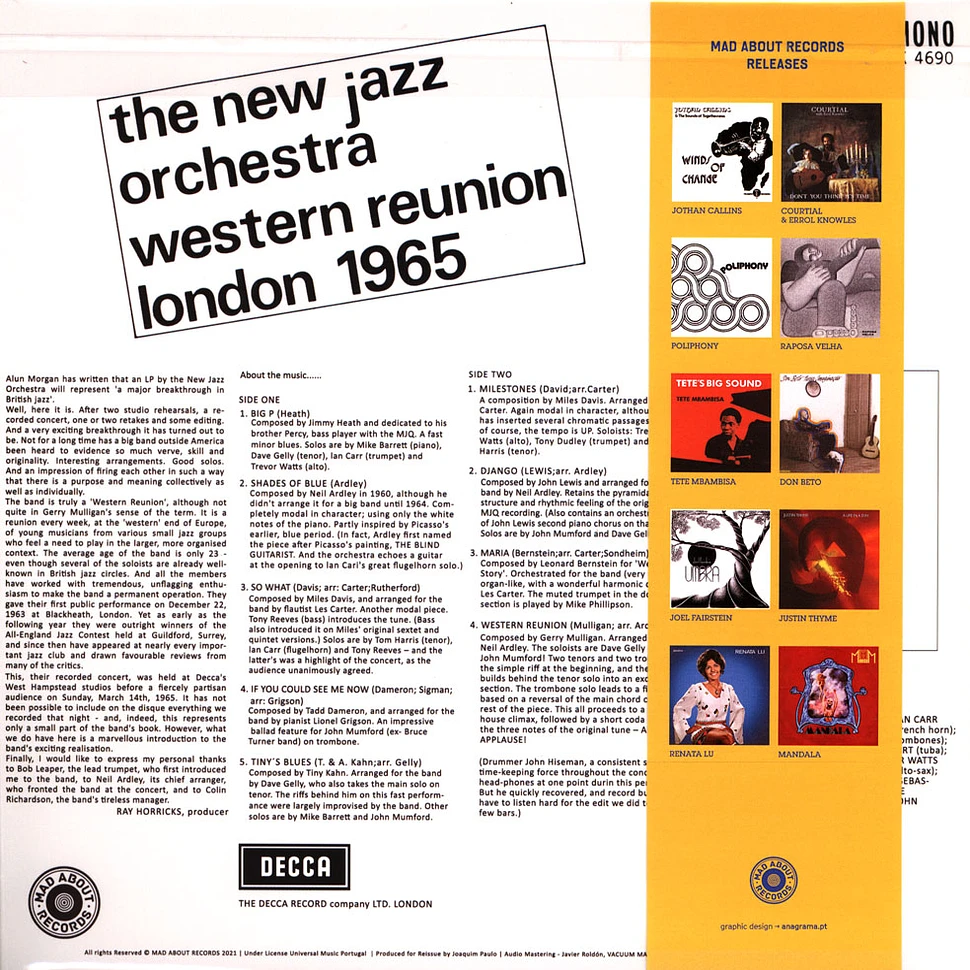 The New Jazz Orchestra - Western Reunion London 1965