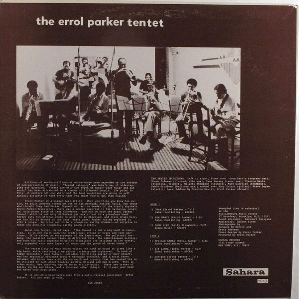 The Errol Parker Tentet - The Errol Parker Tentet