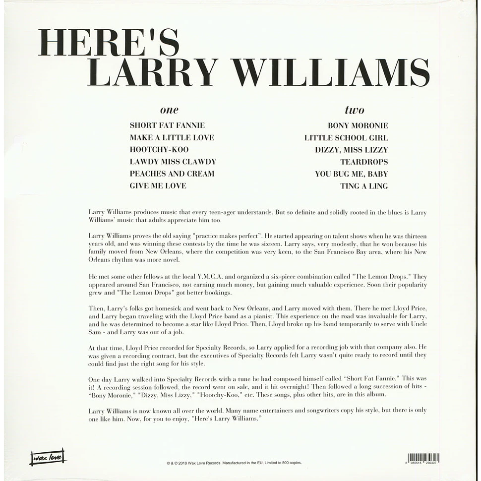 Larry Williams - Here's Larry Williams