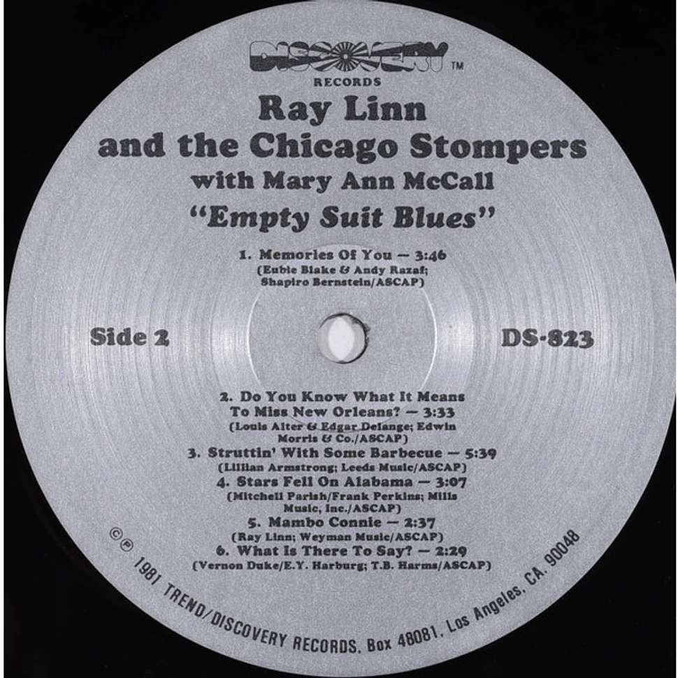 Ray Linn And The Chicago Stompers With Mary Ann McCall - Empty Suit Blues