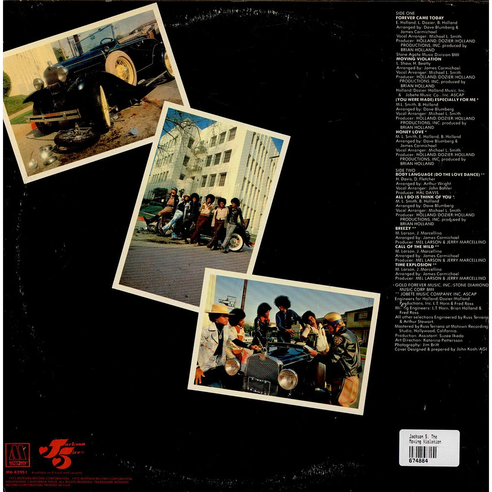 The Jackson 5 Moving Violation Vinyl LP 1975 US Original HHV