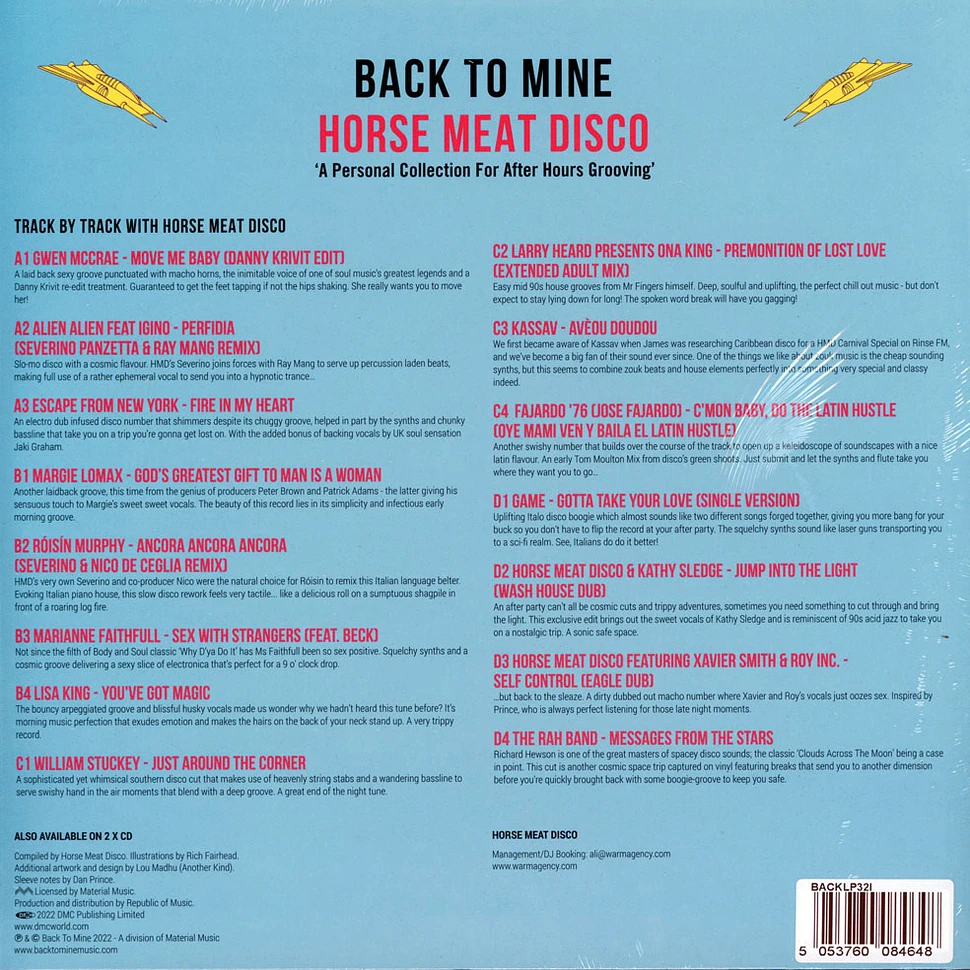 Horse Meat Disco - Back To Mine Yellow Vinyl Edition