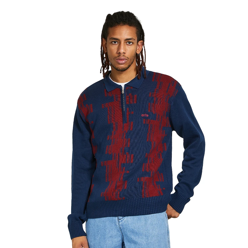 Arte Antwerp - Abstract Stripe Knit Polo