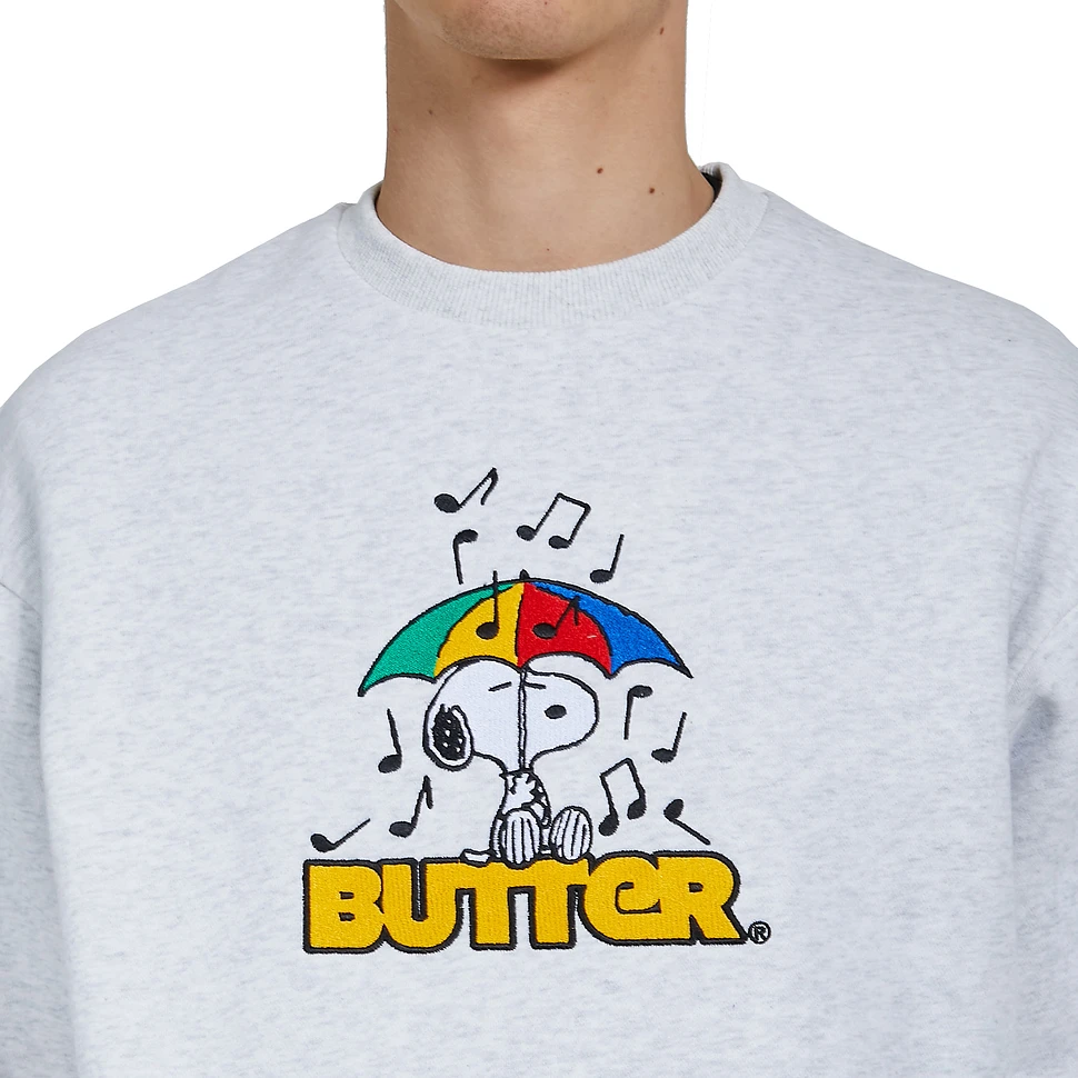 Butter Goods x Peanuts - Umbrella Embroidered Crewneck Sweatshirt