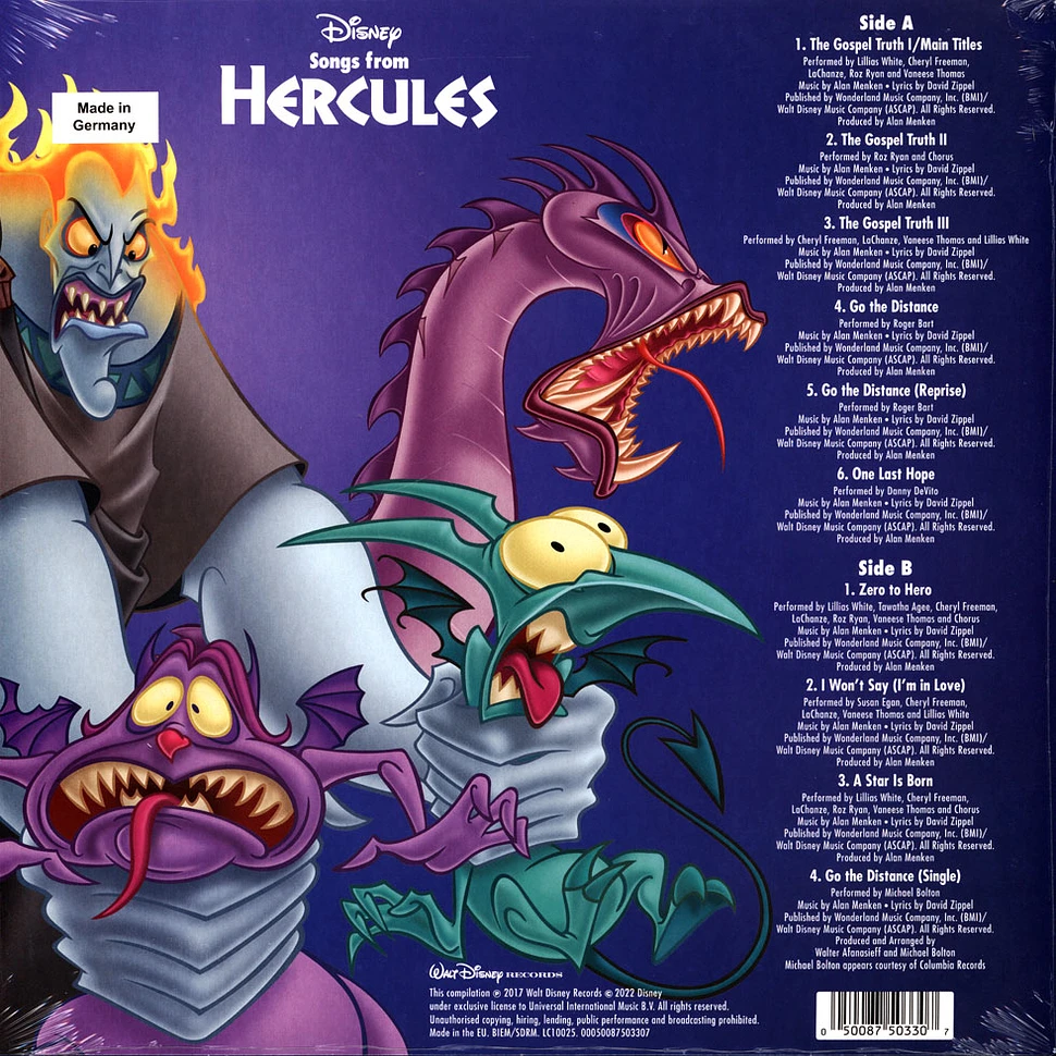 V.A. - OST Songs From Hercules 25th Anniversary Orange Vinyl Edition