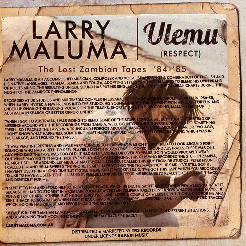 Larry Maluma - Ulemu: The Lost Zambian Tapes '84-'85