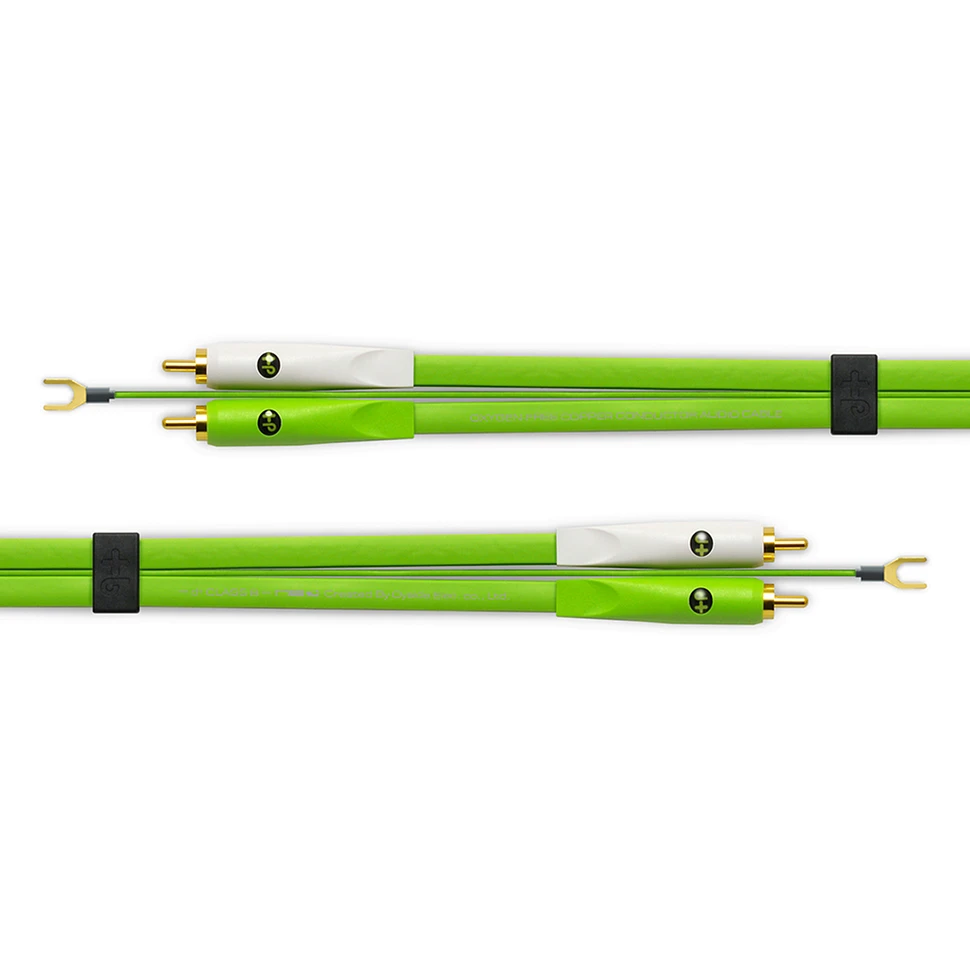 Neo d+ - Stereo-Cinch / Stereo-Cinch abgeschirmtes Kabel mit Erdung für Plattenspieler, Class-B, 1m Länge