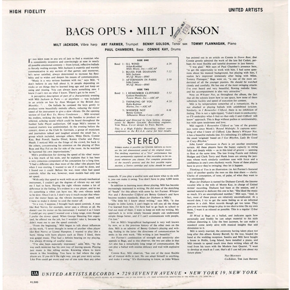 Milt Jackson - Bags' Opus