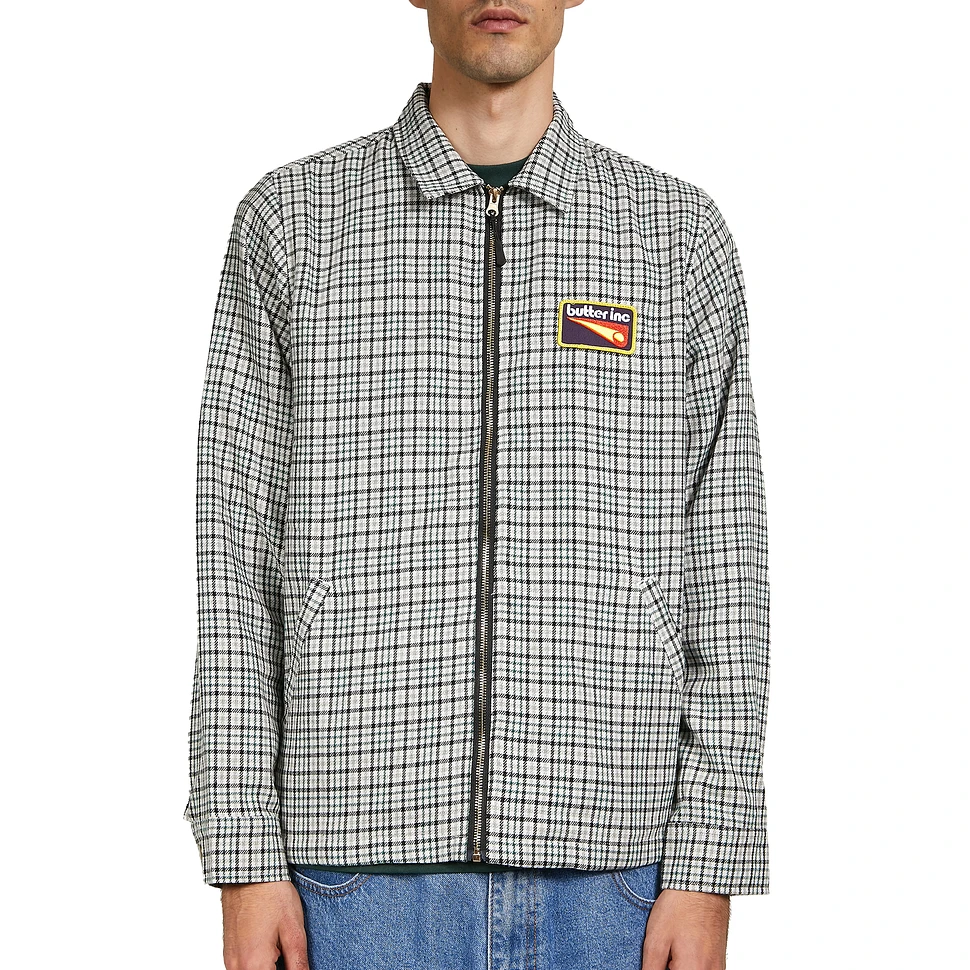 Butter Goods Roller Zip Jacket (White / Black / Forest) HHV