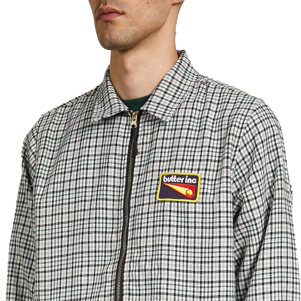 Butter Goods Roller Zip Jacket (White / Black / Forest) HHV