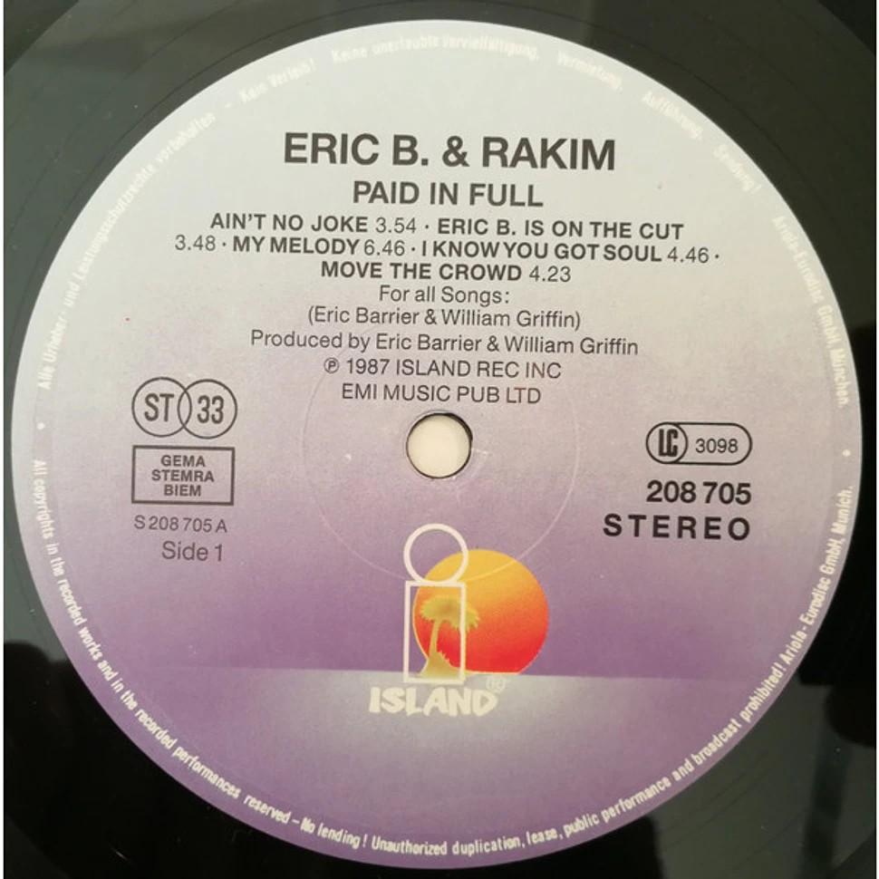 Eric B. & Rakim - Paid In Full