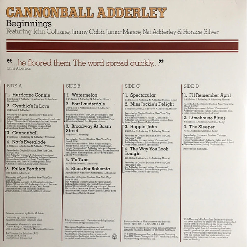 Cannonball Adderley - Beginnings