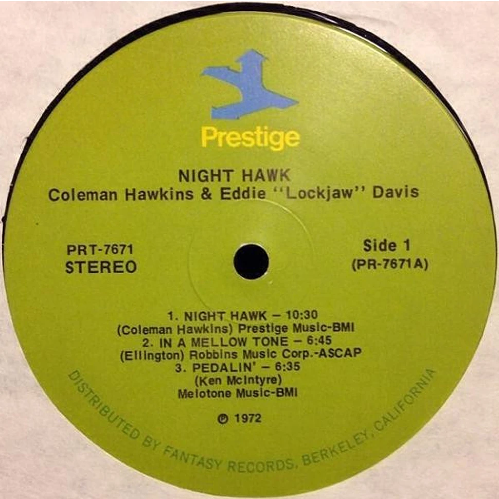 Coleman Hawkins Night Hawk Vinyl LP 1961 US Reissue HHV