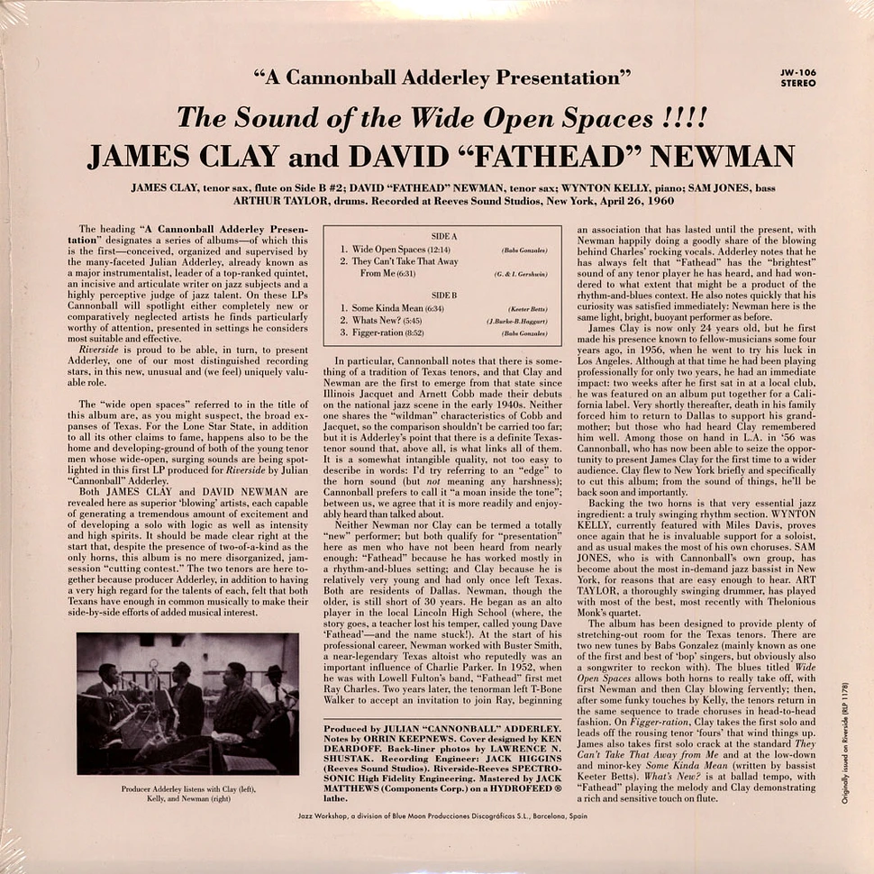 James Clay & David Fathead Newman - The Sound Of The Wide Open Spaces!!!!