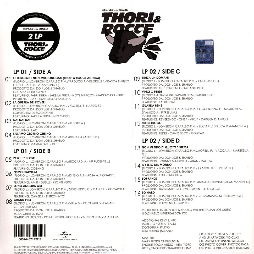 CD+2LP Thori & Rocce di Don Joe e Shablo