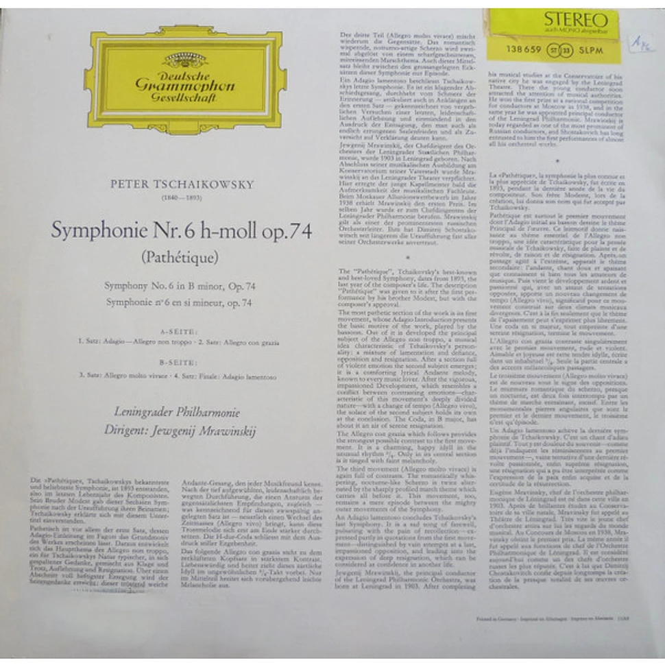 Pyotr Ilyich Tchaikovsky - Leningrad Philharmonic Orchestra, Evgeny Mravinsky - Tchaikovsky: Symphonie Nr.6 "Pathétique"