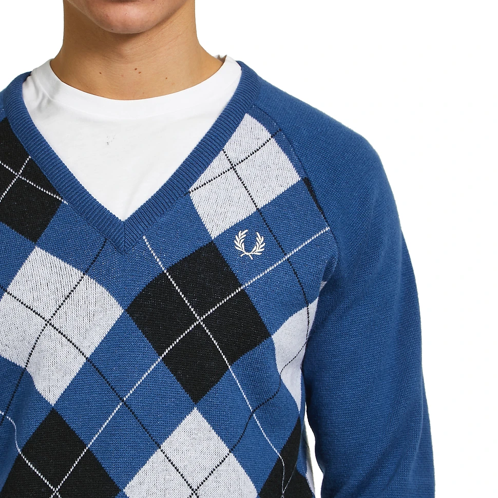 Fred Perry - Lambswool Argyle V-Neck Jumper