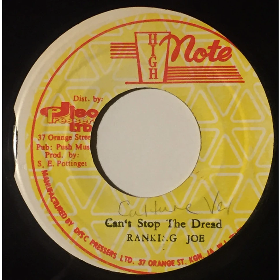 Ranking Joe Can't Stop The Dread Natty Dub Vinyl 7