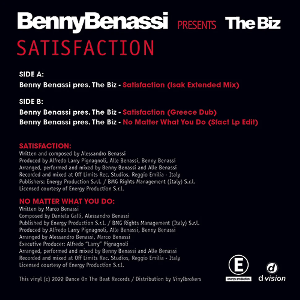 Benny Benassi - Presents The Biz: Satisfaction