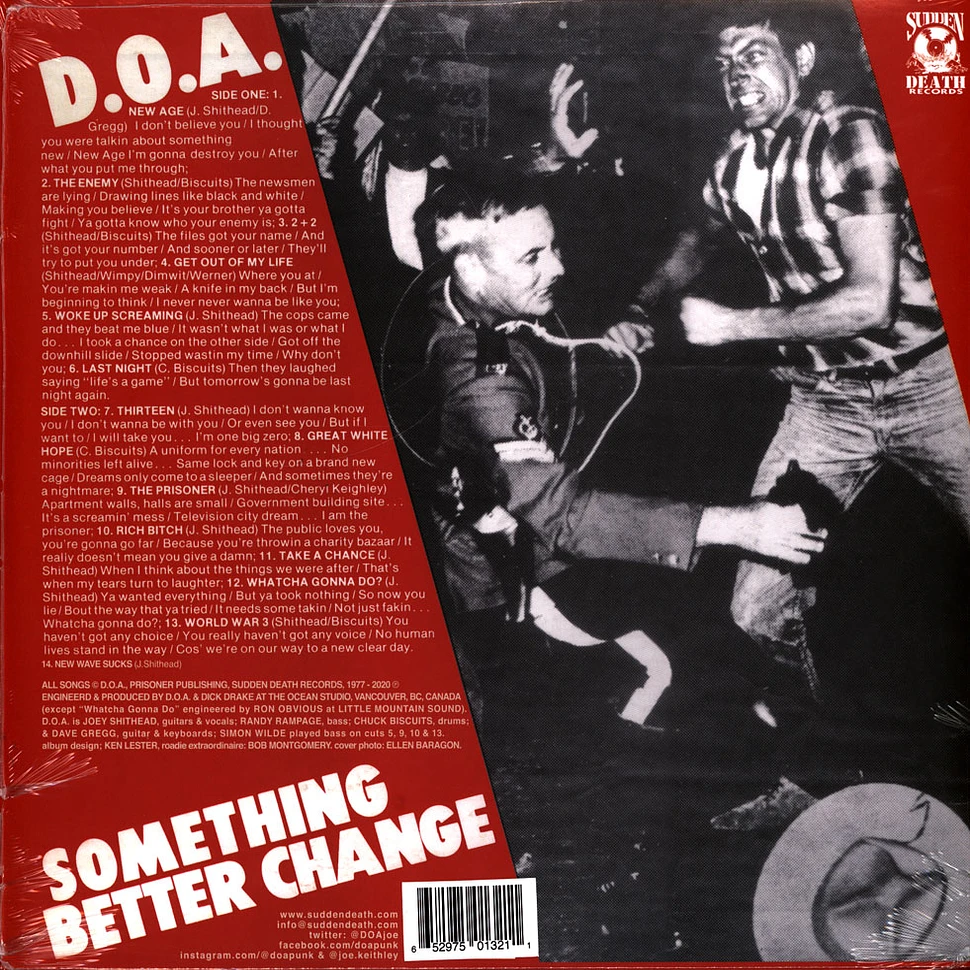 D.O.A. - Something Better Change Limited Coke Bottle Clear Vinyl Edition
