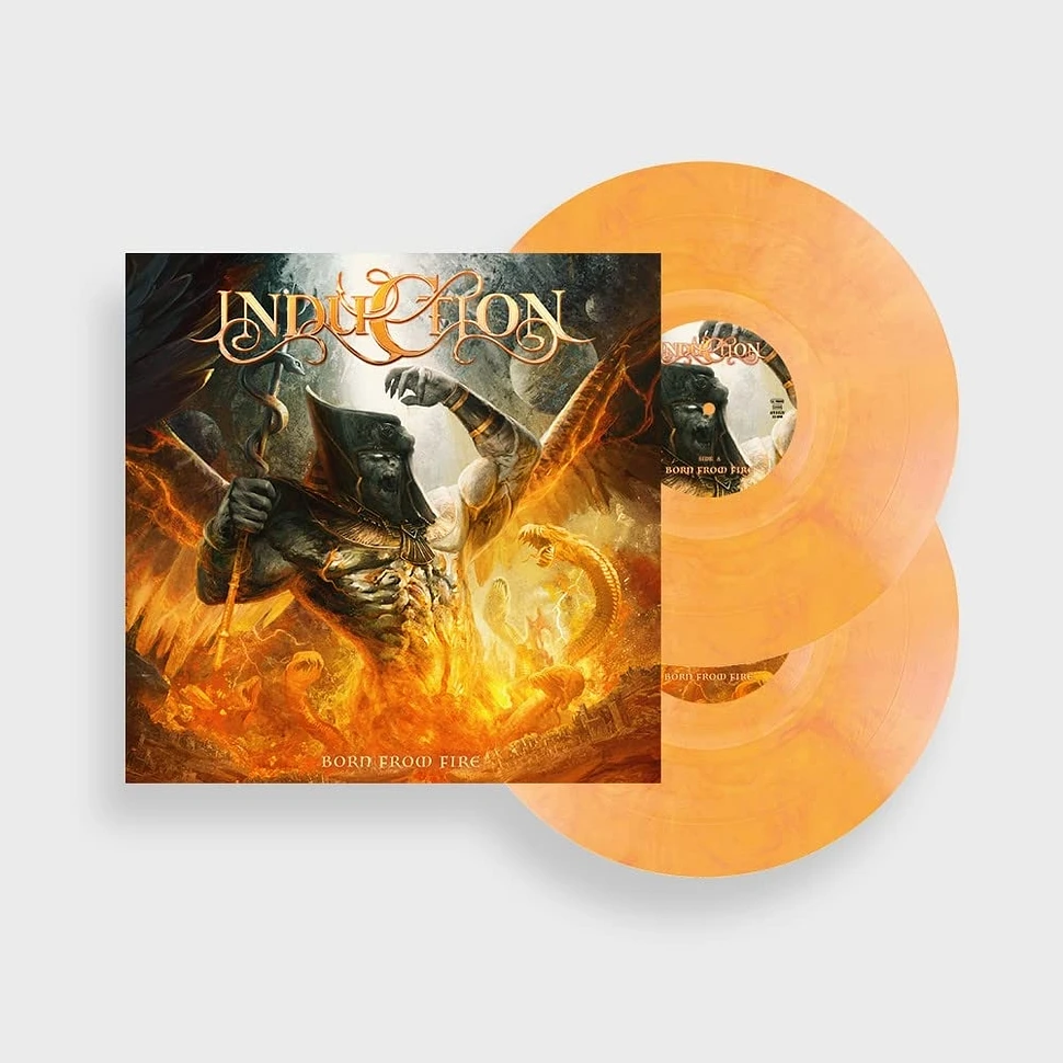 Induction - Born From Fire Yellow / Red Marbled Vinyl Edition