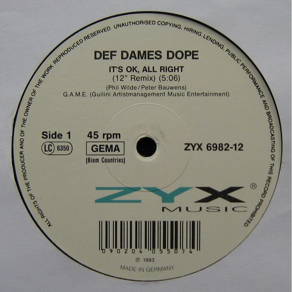 Def Dames Dope - It's Ok, All Right