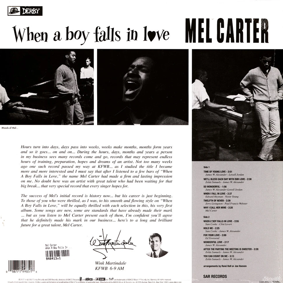 Mel Carter - When A Boy Falls In Love