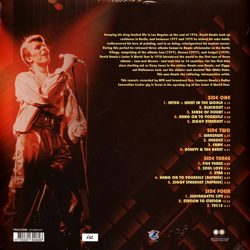 David Bowie - Dallas 1978-Isolar 2 World Tour Yellow Vinyl Edition