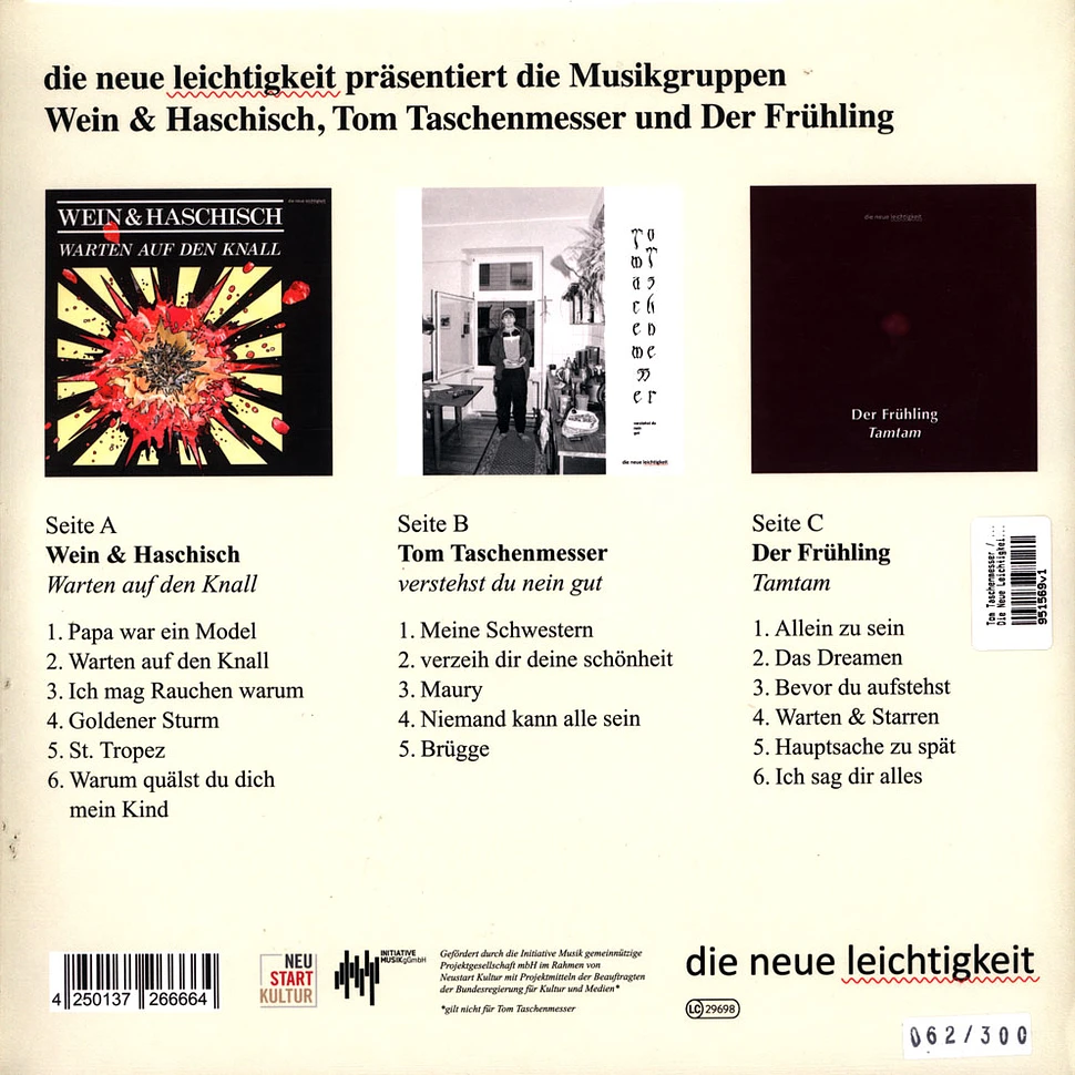 Tom Taschenmesser / Wein & Haschisch / Der Frühling - Die Neue Leichtigkeit Colored Vinyl Edition