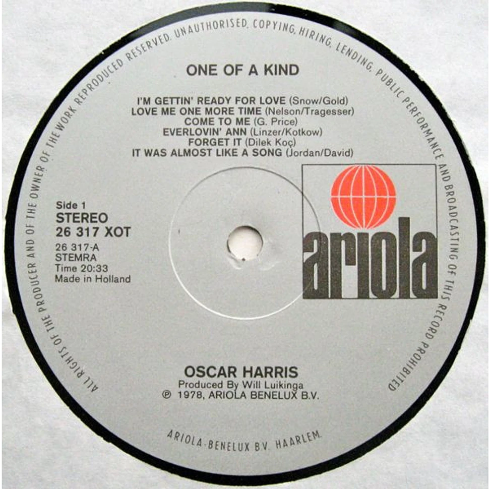 Oscar Harris - One Of A Kind