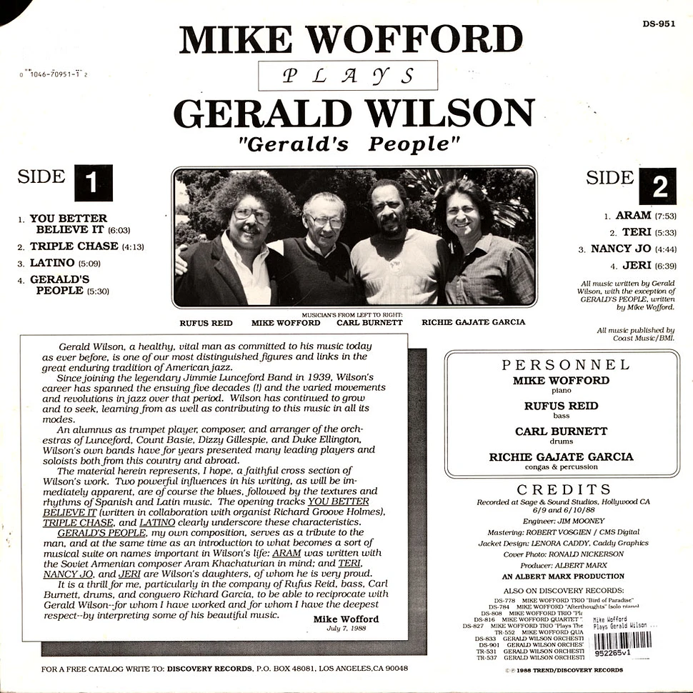 Mike Wofford - Plays Gerald Wilson "Gerald's People"