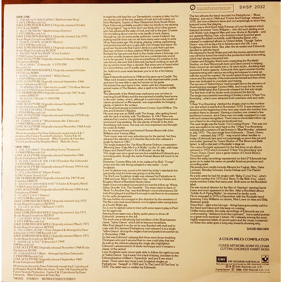 Dave Edmunds & Love Sculpture - The Dave Edmunds & Love Sculpture Single's A's & B's