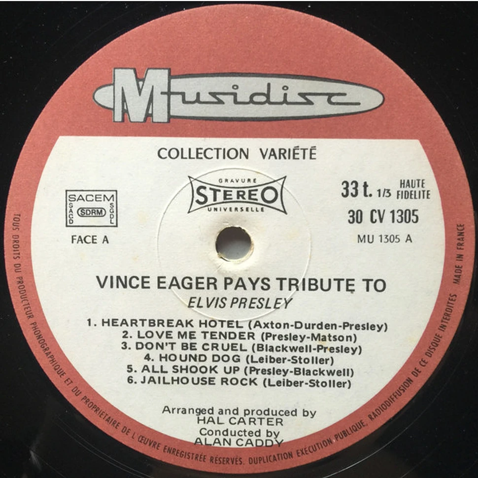 Vince Eager - Pays Tribute To Elvis Presley