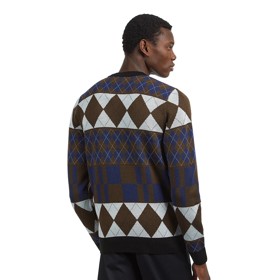 Fred Perry - Striped Panelled Argyle Jumper