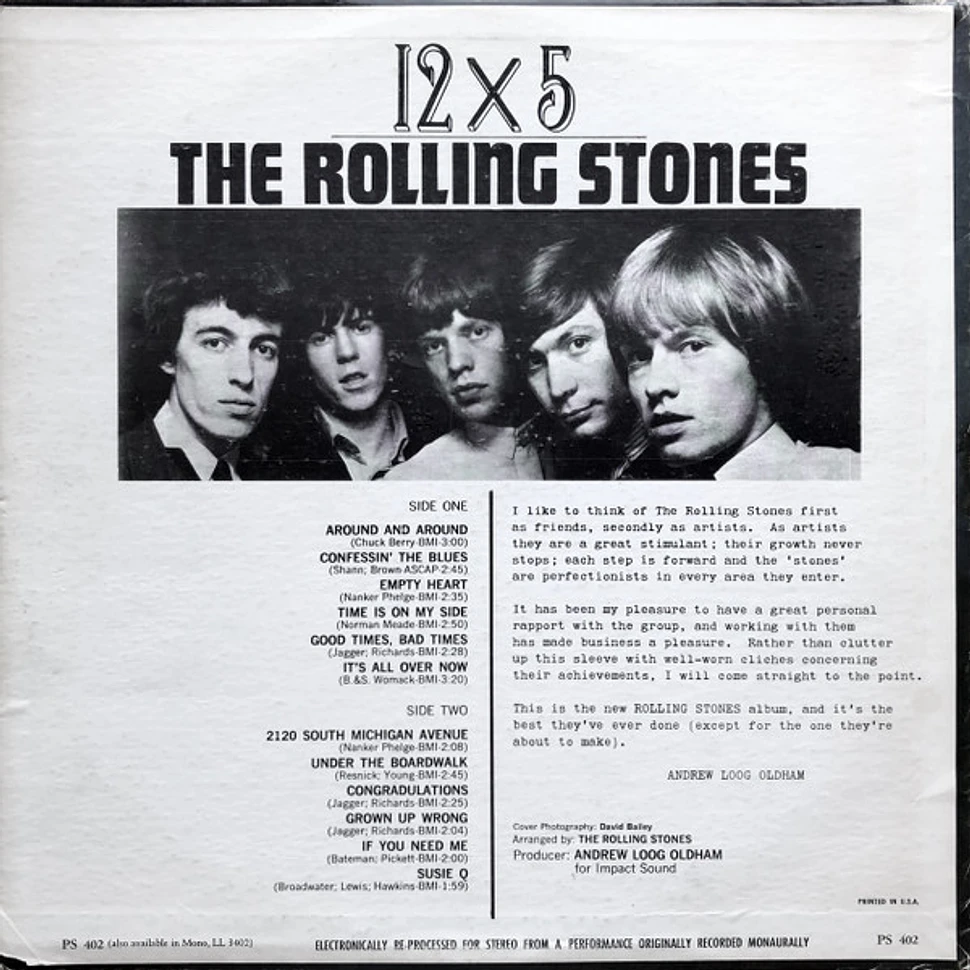 The Rolling Stones 12 X 5 Vinyl LP 1964 US Reissue HHV