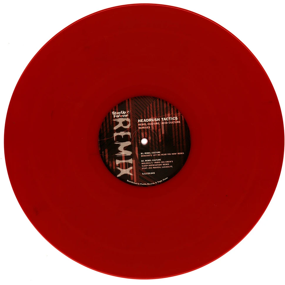 Headrush Tactics - Rebel Culture / Acid Culture Remixes Red Vinyl Edition