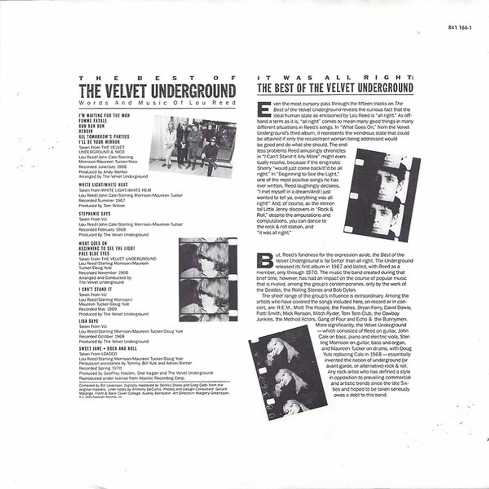 The Velvet Underground - The Best Of The Velvet Underground (Words And Music Of Lou Reed)