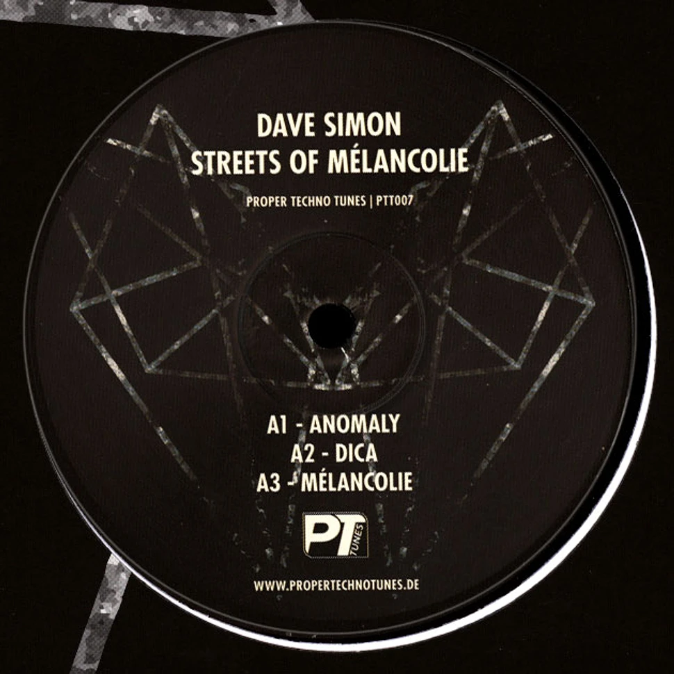 Dave Simon - Streets Of Melancolie EP