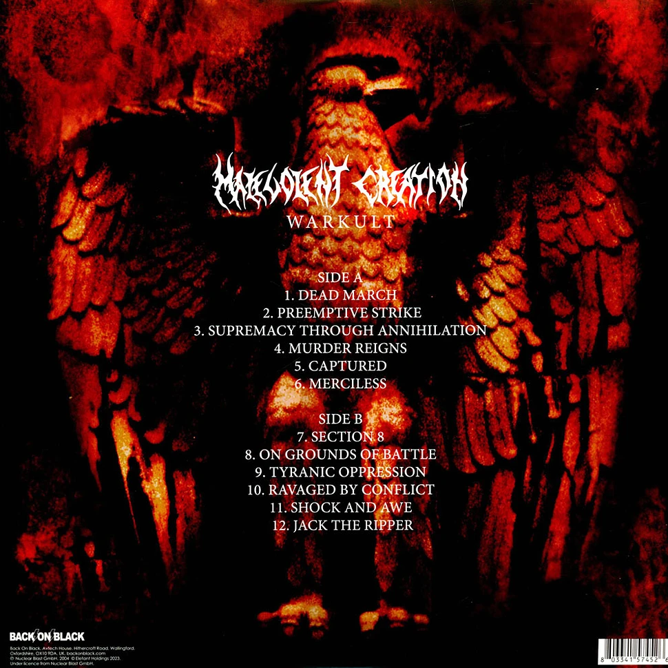 Malevolent Creation - Warkult Red Vinyl Edition