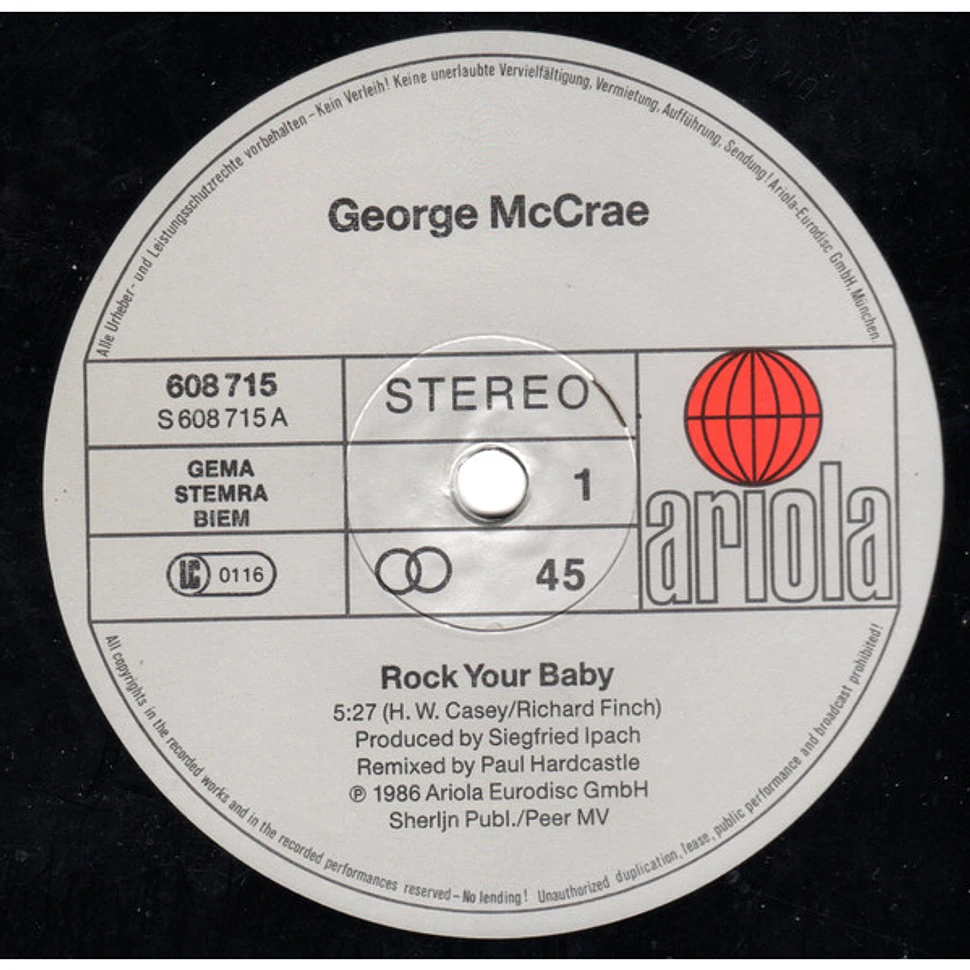 George McCrae - Rock Your Baby (Remixed By Paul Hardcastle)
