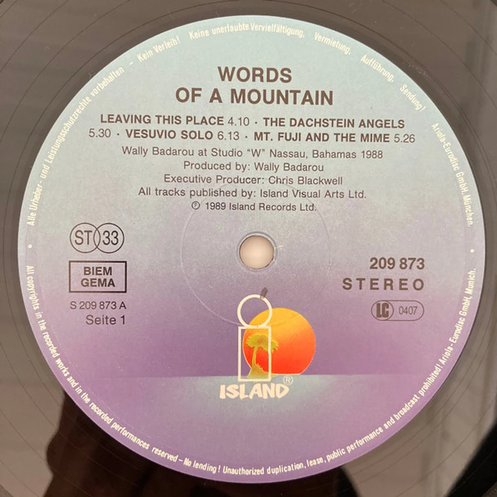 Wally Badarou - Words Of A Mountain