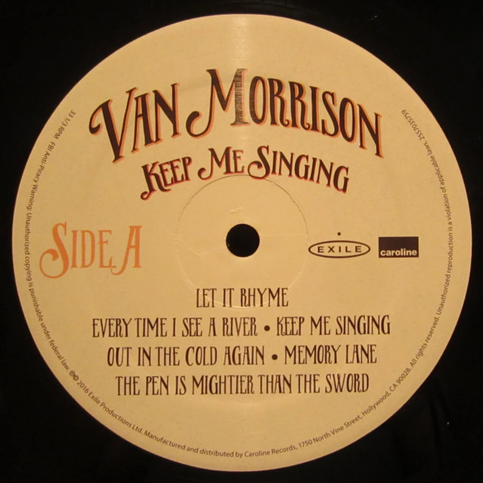 Van Morrison - Keep Me Singing