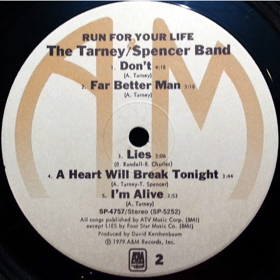 The Tarney/Spencer Band - Run For Your Life