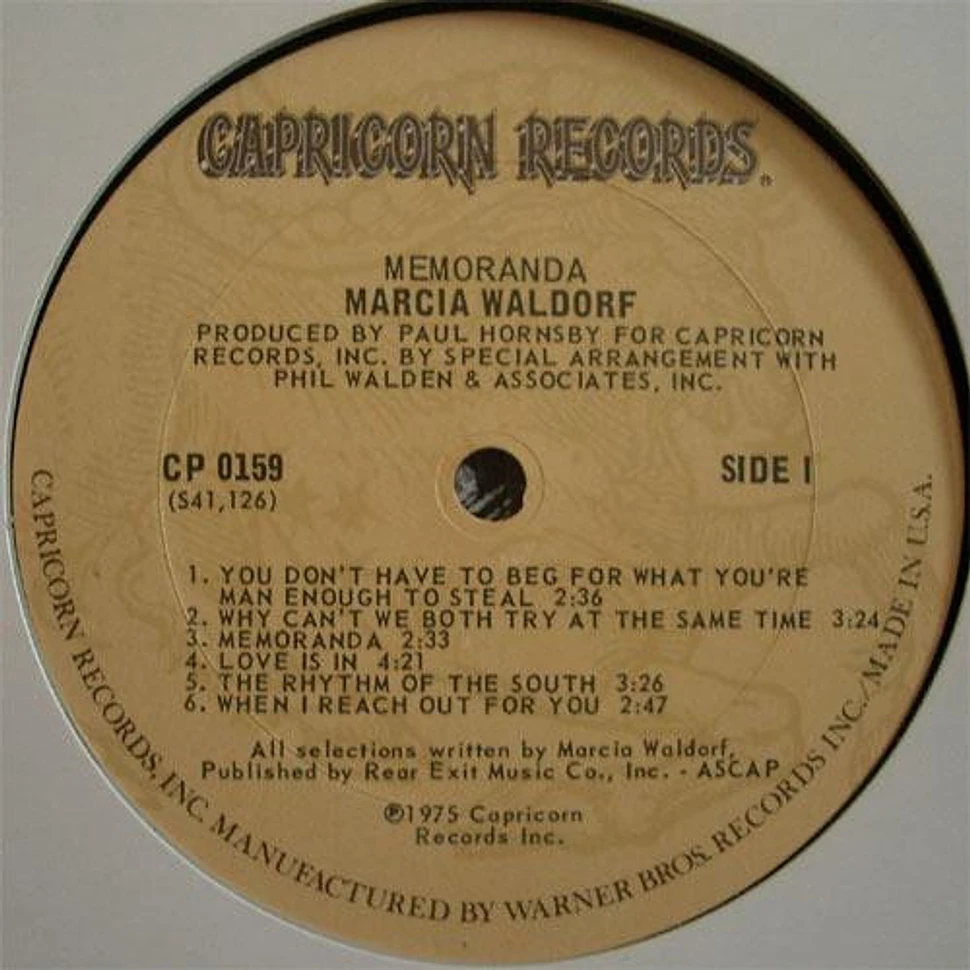 Marcia Waldorf - Memoranda
